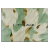 Planche À Découper Mint Green Cream Gold Cowhide (Devant)