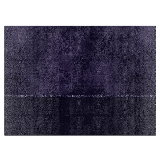 Planche À Découper Minuit Indigo Romance | Satiny Grunge Damask (Devant)