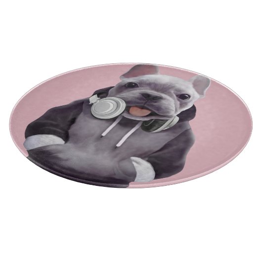 Planche À Découper Mode DJ activé : Chien bouledogue français cool av (Coin)