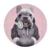 Planche À Découper Mode DJ activé : Chien bouledogue français cool av (Devant)