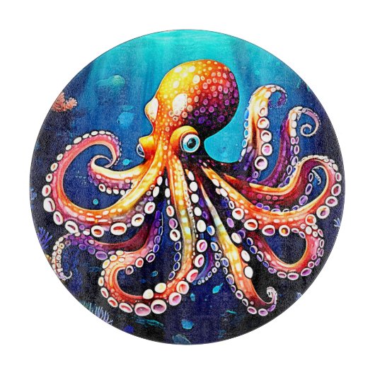 Planche À Découper Mode Octopus coloré (Devant)