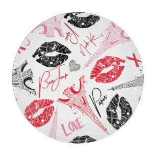 Planche À Découper Mode Paris, calligraphie motif Tour Eiffel.