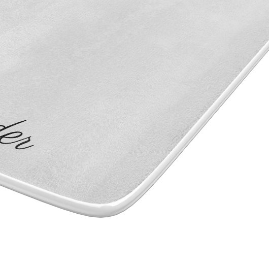 Planche À Découper Modèle blanc moderne, cuisine à script noir (Coin)