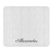 Planche À Découper Modèle blanc moderne, cuisine à script noir (Devant)