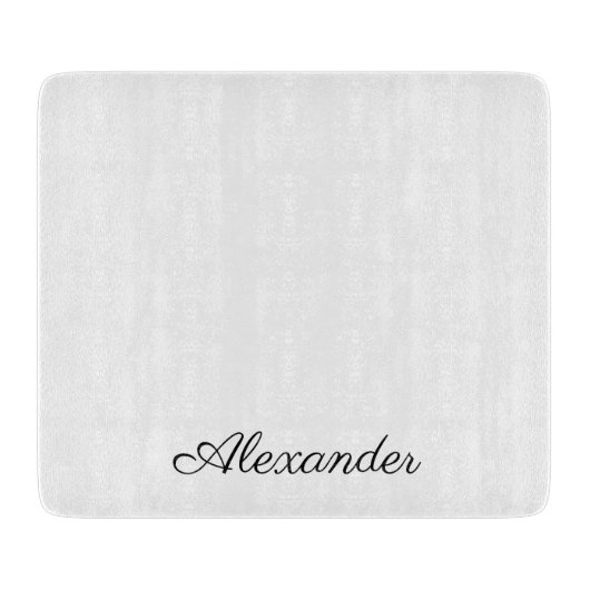 Planche À Découper Modèle blanc moderne, cuisine à script noir (Devant)