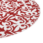 Planche À Découper Modèle damassé Ikat - Rouge foncé et blanc (Coin)