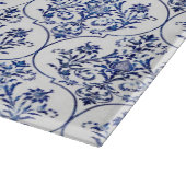 Planche À Découper Modèle de damas fleuri - bleu (Coin)