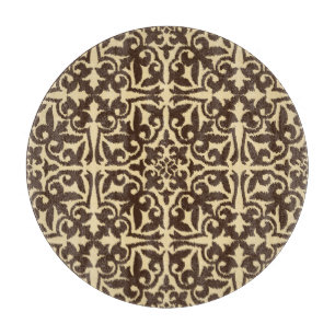Planche À Découper Modèle de damas Ikat - Chocolat Brown et Tan