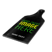PLANCHE À DÉCOUPER MODÈLE DE TEXTE D'IMAGE NOIRE SIMPLE ET MODERNE (Coin)