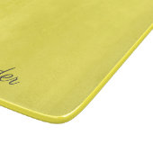 Planche À Découper Modèle jaune clair moderne, Script noir (Coin)