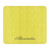 Planche À Découper Modèle jaune clair moderne, Script noir (Devant)