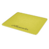 Planche À Découper Modèle jaune clair moderne, Script noir (Coin)