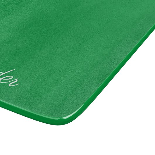 Planche À Découper Modèle moderne, blanc, brillant et vert (Coin)