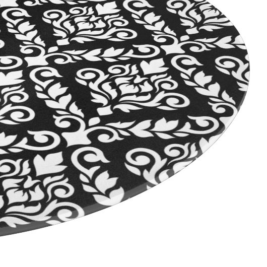 Planche À Découper Modèle Prima Damask blanc sur noir (Coin)