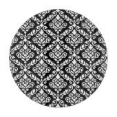 Planche À Découper Modèle Prima Damask blanc sur noir (Devant)