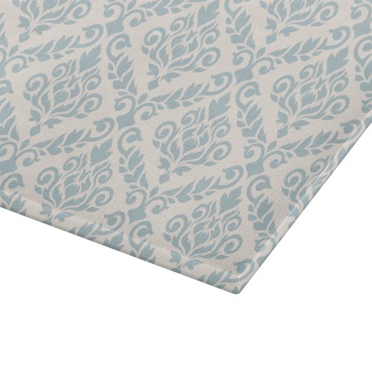 Planche À Découper Modèle Prima Damask bleu sur crème (Coin)