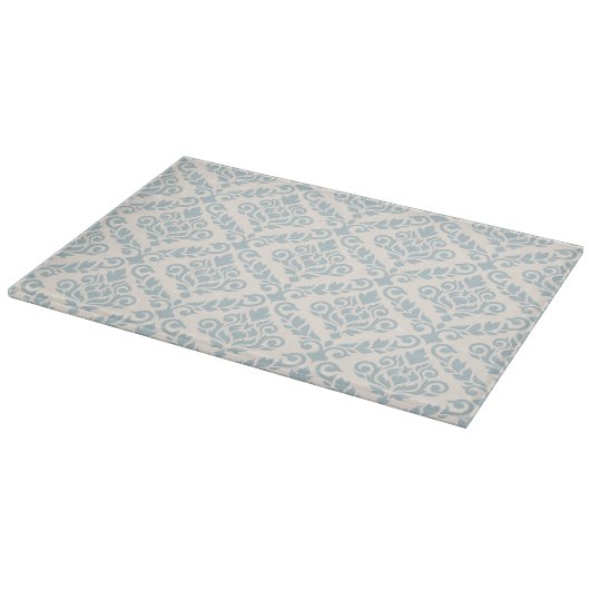 Planche À Découper Modèle Prima Damask bleu sur crème (Coin)