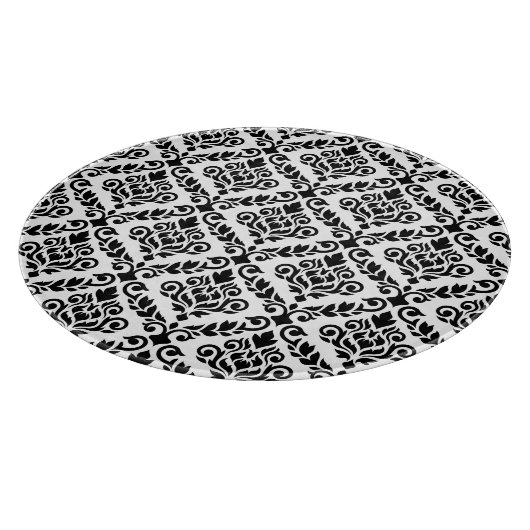 Planche À Découper Modèle Prima Damask noir sur blanc (Coin)