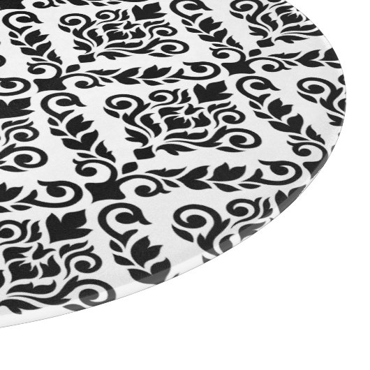 Planche À Découper Modèle Prima Damask noir sur blanc (Coin)
