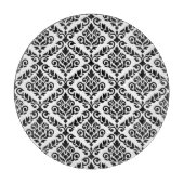 Planche À Découper Modèle Prima Damask noir sur blanc (Devant)
