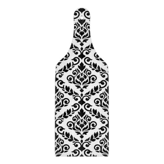 Planche À Découper Modèle Prima Damask noir sur blanc (Devant)