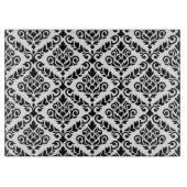 Planche À Découper Modèle Prima Damask noir sur blanc (Devant)