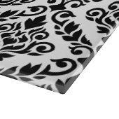 Planche À Découper Modèle Prima Damask noir sur blanc (Coin)