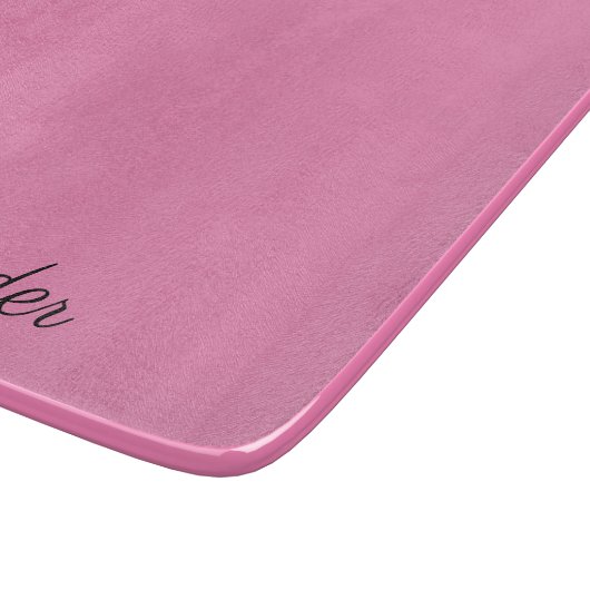Planche À Découper Modèle rose moderne, Script noir (Coin)