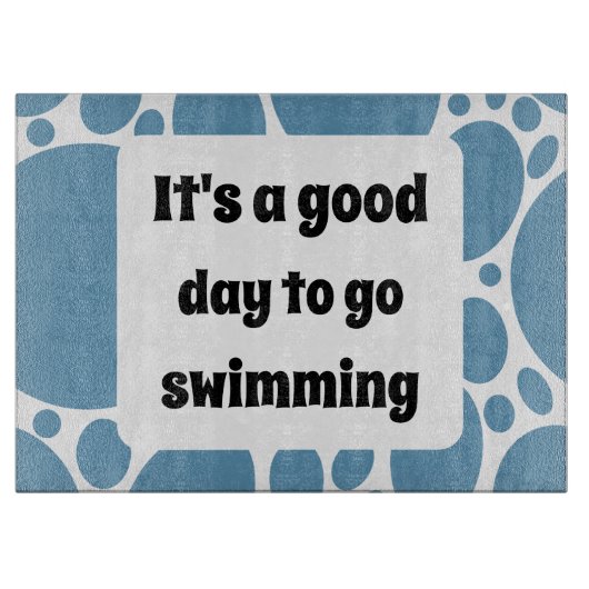 Planche À Découper Modèle texte et motif bleu (Devant)