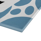 Planche À Découper Modèle texte et motif bleu (Coin)