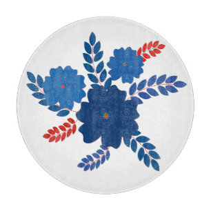 Planche À Découper Modèle vectoriel simple de fleurs bleues