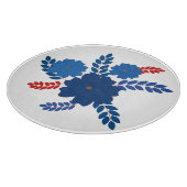 Planche À Découper Modèle vectoriel simple de fleurs bleues (Coin)