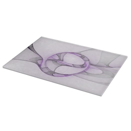 Planche À Découper Modern Abstract Fractal Art Lavender Gray (Coin)