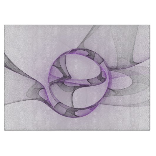 Planche À Découper Modern Abstract Fractal Art Lavender Gray (Devant)