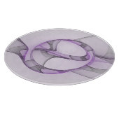 Planche À Découper Modern Abstract Fractal Art Lavender Gray (Coin)