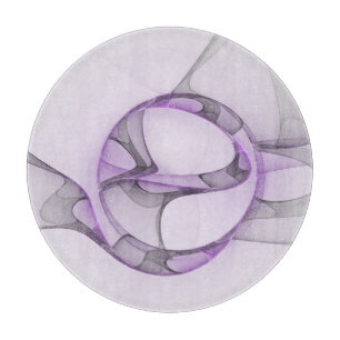Planche À Découper Modern Abstract Fractal Art Lavender Gray