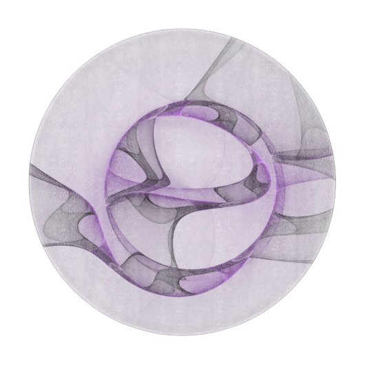 Planche À Découper Modern Abstract Fractal Art Lavender Gray (Devant)