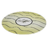 Planche À Découper Modern Abstract Line Art Initial Butter Yellow (Coin)