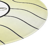 Planche À Découper Modern Abstract Line Art Initial Butter Yellow (Coin)