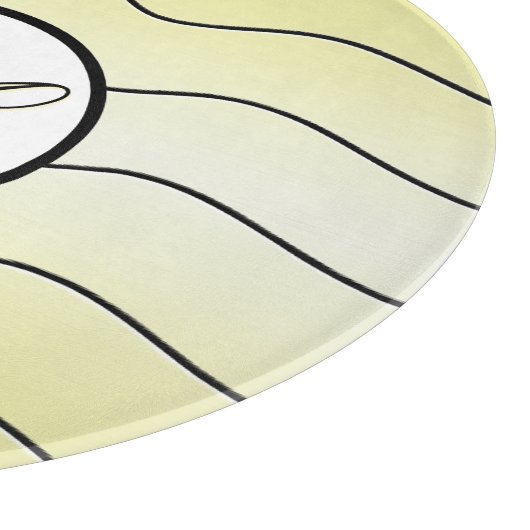 Planche À Découper Modern Abstract Line Art Initial Butter Yellow (Coin)