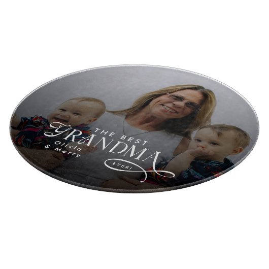 Planche À Découper Modern Best Grandma Ever Photo Personalized (Coin)