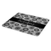 Planche À Découper Modern black white geometric starburst Name  (Coin)