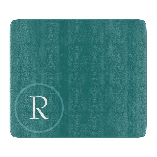 Planche À Découper modern Green &White Monogram Cutting Board (Devant)