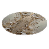 Planche À Découper Modern White Flowers Pearls Cutting Board (Coin)