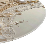 Planche À Découper Modern White Flowers Pearls Cutting Board (Coin)