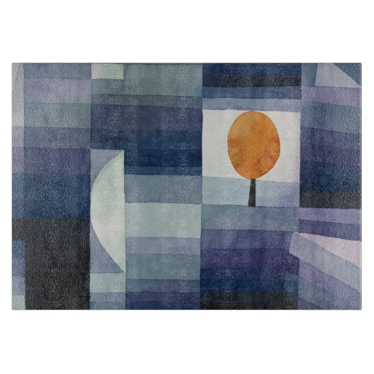 Planche À Découper Moderne Abstrait Géométrique Bleu Orange Klee (Devant)
