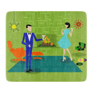 Planche à découper moderne de couples de la moitié