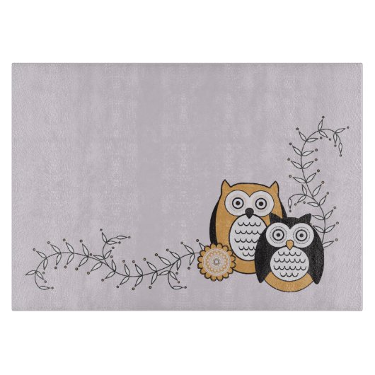 Planche à découper moderne de hiboux (Devant)