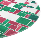 Planche À Découper Moderne Gras Rouge et Vert Noël Mondrian (Coin)