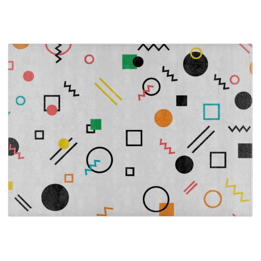 Planche À Découper Moderne, ludique, cool, tendance, Memphis géométri (Devant)